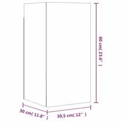 vidaXL TV Cabinet Set Engineered Wood Multi Colours 100x30x30 cm/60x30x30 cm - grey sonoma - Additional view 10