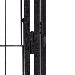 vidaXL Dog Playpen 4 Panels Black Powder-coated Steel Dog Kennel Multi Sizes - 100 x 100 x 50 cm - Additional view 5