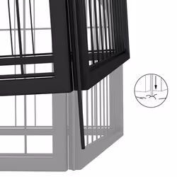 vidaXL Dog Playpen 4 Panels Black Powder-coated Steel Dog Kennel Multi Sizes - 100 x 100 x 50 cm - Additional view 6