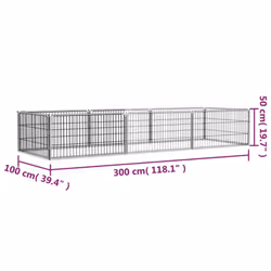 vidaXL Dog Playpen 4 Panels Black Powder-coated Steel Dog Kennel Multi Sizes - 300 x 100 x 50 cm - Additional view 6