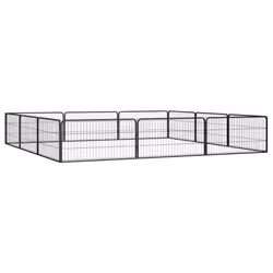 vidaXL Dog Playpen 4 Panels Black Powder-coated Steel Dog Kennel Multi Sizes - 400 x 200 x 50 cm - Additional view 2