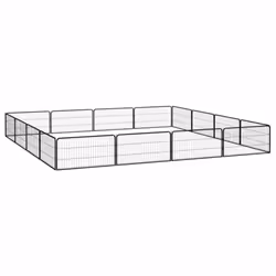 vidaXL Dog Playpen 4 Panels Black Powder-coated Steel Dog Kennel Multi Sizes - 500 x 300 x 50 cm - Additional view 2