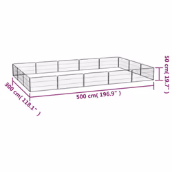 vidaXL Dog Playpen 4 Panels Black Powder-coated Steel Dog Kennel Multi Sizes - 500 x 300 x 50 cm - Additional view 6