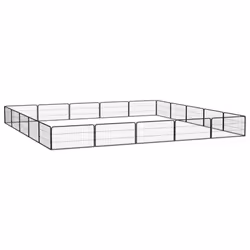 vidaXL Dog Playpen 4 Panels Black Powder-coated Steel Dog Kennel Multi Sizes - 600 x 400 x 50 cm - Additional view 2