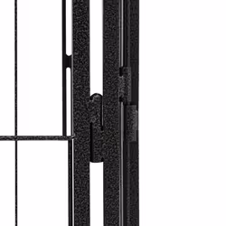 vidaXL Dog Playpen 4 Panels Black Powder-coated Steel Dog Kennel Multi Sizes - 900 x 700 x 50 cm - Additional view 4