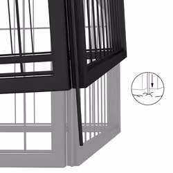 vidaXL Dog Playpen 4 Panels Black Powder-coated Steel Dog Kennel Multi Sizes - 1000 x 800 x 50 cm - Additional view 5