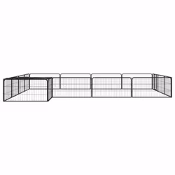 vidaXL Dog Playpen 4 Panels Black Powder-coated Steel Dog Kennel Multi Sizes - 400 x 400 x 50 cm - Additional view 2