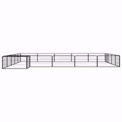 vidaXL Dog Playpen 4 Panels Black Powder-coated Steel Dog Kennel Multi Sizes - 500 x 500 x 50 cm - Additional view 2