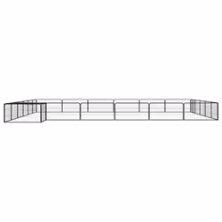 vidaXL Dog Playpen 4 Panels Black Powder-coated Steel Dog Kennel Multi Sizes - 600 x 600 x 50 cm - Additional view 2