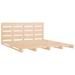 ) vidaXL Bed Frame Bedstead Wooden Bed Base Mattress Foundation Solid Wood Pine - Brown, 135 x 190 cm (W x L - Additional view 4