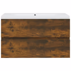 vidaXL Sink Cabinet with Built-in Basin Smoked Oak Engineered Wood Wash Basin - Additional view 2