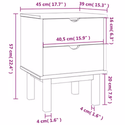 VidaXL 348577 nightstand/bedside table Brown, Grey - Additional view 6