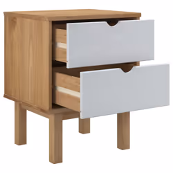 VidaXL 348578 nightstand/bedside table Brown, White - Additional view 4