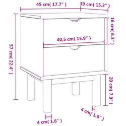 VidaXL 348578 nightstand/bedside table Brown, White - Additional view 6