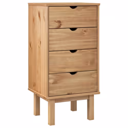 vidaXL Drawer Cabinet Storage File Drawer Storage Cabinet Solid Wood Pine - Brown