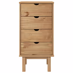 vidaXL Drawer Cabinet Storage File Drawer Storage Cabinet Solid Wood Pine - Brown