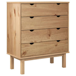vidaXL Solid Wood Pine Drawer Cabinet Wooden Storage File Drawer Multi Colours - Brown