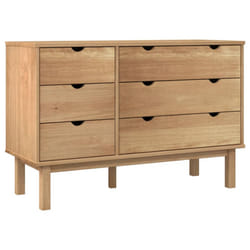 vidaXL Drawer Cabinet Cupboard Storage Sideboard Chest OTTA Solid Wood Pine - Brown