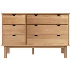 vidaXL Drawer Cabinet Cupboard Storage Sideboard Chest OTTA Solid Wood Pine - Brown