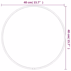 vidaXL Wall Mirror Round Bathroom Vanity Make up Mirror Multi Colours/Sizes - black, 40 cm - Additional view 5