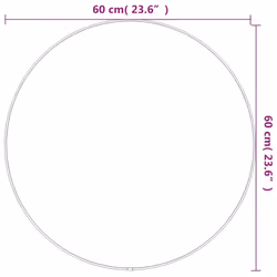 vidaXL Wall Mirror Round Bathroom Vanity Make up Mirror Multi Colours/Sizes - black, 60 cm - Additional view 5