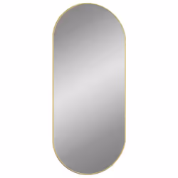 vidaXL Wall Mirror Oval Hall Vanity Toilet Hanging Mirror Multi Colours/Sizes - gold, 100 x 45 cm - Additional view 2