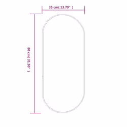 vidaXL Wall Mirror Oval Hall Vanity Toilet Hanging Mirror Multi Colours/Sizes - black, 80 x 35 cm - Additional view 3