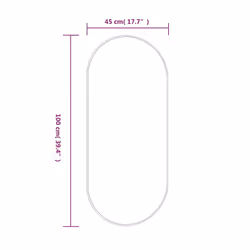 vidaXL Wall Mirror Oval Hall Vanity Toilet Hanging Mirror Multi Colours/Sizes - black, 100 x 45 cm - Additional view 5