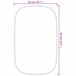 vidaXL Wall Mirror Silver 90x40 cm Bathroom Vanity Mirror Multi Colours/Sizes - silver, 80 x 50 cm - Additional view 3