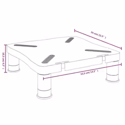 vidaXL Monitor Stand Black Screen Riser Desktop Laptop Stand Display Shelf - Additional view 7