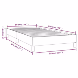 vidaXL Bed Frame Mattress Foundation Bedroom Upholstered Bed Bedstead Fabric - black, 25 cm/ 3ft single