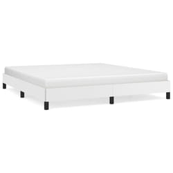 vidaXL Bed Frame Mattress Foundation Upholstered Bed Bedstead Faux Leather - white, 25 cm/ 6ft super king size