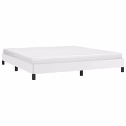 vidaXL Bed Frame Mattress Foundation Upholstered Bed Bedstead Faux Leather - white, 25 cm/ 6ft super king size