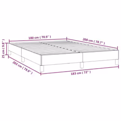 vidaXL Bed Frame Mattress Foundation Upholstered Bed Bedstead Faux Leather - white, 25 cm/ 6ft super king size