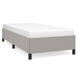 vidaXL Bed Frame Mattress Foundation Bedroom Upholstered Bed Bedstead Fabric - light grey, 35 cm/ 3ft single