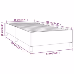 vidaXL Bed Frame Mattress Foundation Bedroom Upholstered Bed Bedstead Fabric - black, 35 cm/ 3ft single