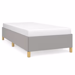 vidaXL Bed Frame Mattress Foundation Bedroom Upholstered Bed Bedstead Fabric - light grey, 35 cm/ 3ft single