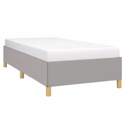 vidaXL Bed Frame Mattress Foundation Bedroom Upholstered Bed Bedstead Fabric - light grey, 35 cm/ 3ft single