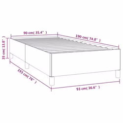 vidaXL Bed Frame Mattress Foundation Bedroom Upholstered Bed Bedstead Fabric - light grey, 35 cm/ 3ft single