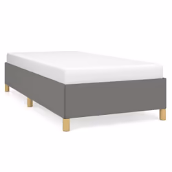 vidaXL Bed Frame Mattress Foundation Bedroom Upholstered Bed Bedstead Fabric - dark grey, 35 cm/ 3ft single