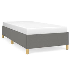 vidaXL Bed Frame Mattress Foundation Bedroom Upholstered Bed Bedstead Fabric - dark grey, 35 cm/ 3ft single