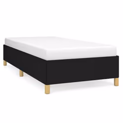 vidaXL Bed Frame Mattress Foundation Bedroom Upholstered Bed Bedstead Fabric - black, 35 cm/ 3ft single