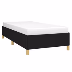 vidaXL Bed Frame Mattress Foundation Bedroom Upholstered Bed Bedstead Fabric - black, 35 cm/ 3ft single