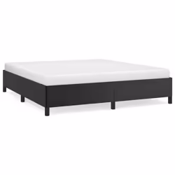 vidaXL Bed Frame Mattress Foundation Upholstered Bed Bedstead Faux Leather - black, 35 cm/ 6ft super king size
