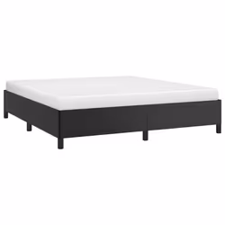 vidaXL Bed Frame Mattress Foundation Upholstered Bed Bedstead Faux Leather - black, 35 cm/ 6ft super king size