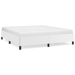 vidaXL Bed Frame Mattress Foundation Upholstered Bed Bedstead Faux Leather - white, 35 cm/ 6ft super king size