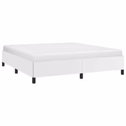 vidaXL Bed Frame Mattress Foundation Upholstered Bed Bedstead Faux Leather - white, 35 cm/ 6ft super king size