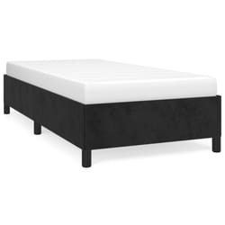 vidaXL Bed Frame Mattress Foundation Bedroom Upholstered Bed Bedstead Velvet - black, 35 cm/ 3ft single