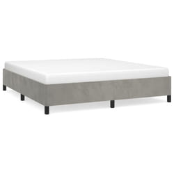 vidaXL Bed Frame Mattress Foundation Bedroom Upholstered Bed Bedstead Velvet - light grey, 35 cm/ 6ft super king size