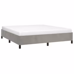 vidaXL Bed Frame Mattress Foundation Bedroom Upholstered Bed Bedstead Velvet - light grey, 35 cm/ 6ft super king size